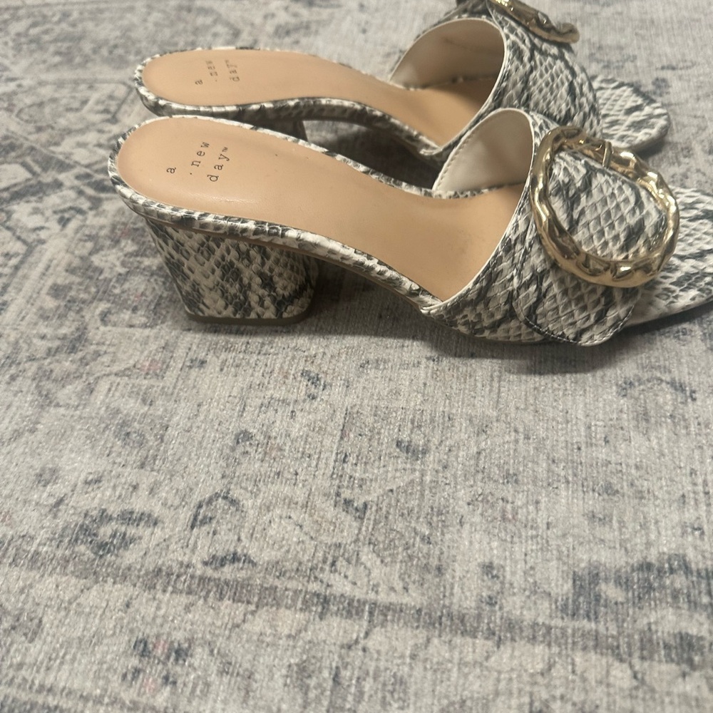 A New Day Snake Print Mules with Gold Accent - Picture 6 of 7